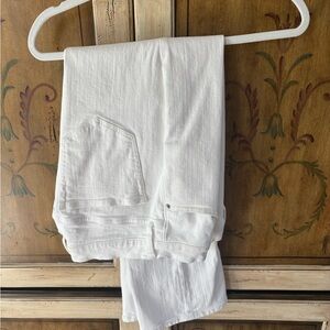 J. Crew White High-Rise Flare Crop Jeans